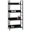 vidaXL Shelf Cabinet Black Engineered Wood, Steel Medium Shelf Cabinet