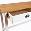 vidaXL Console Table White and Natural Solid Pine Wood Compact Storage