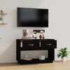 vidaXL TV Cabinet Black Solid Pine Wood 35.4 in x 15.7 in x 23.6 in