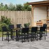 vidaXL Garden Dining Set 9 pcs Black Powder-Coated Steel