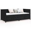vidaXL Day Bed Black Solid pine wood Small Twin Day Bed Rectangular