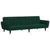 vidaXL Sofa Bed Dark Green Velvet (100% polyester), wood, plastic 2-seater
