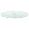 vidaXL Table Top White Tempered glass 31.5 in diameter Durable