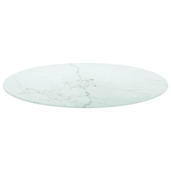 vidaXL Table Top White Tempered glass 31.5 in diameter Durable