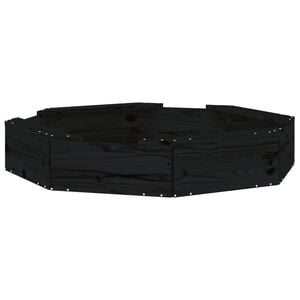 vidaXL Sandbox Black Solid pine wood Medium Seats Many Sandbox