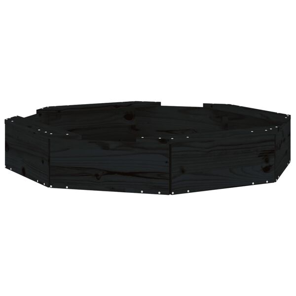 vidaXL Sandbox Black Solid pine wood Medium Seats Many Sandbox
