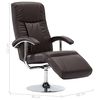 vidaXL TV Armchair Brown Artificial leather, Chrome Single
