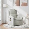 vidaXL Massage Recliner Chair Light Gray Velvet Standard