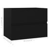 vidaXL Sink Cabinet With Basin Black, White Engineered wood, Ceramic