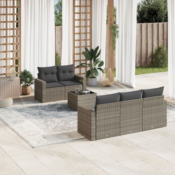vidaXL Garden Sofa Set Grey, Dark Grey