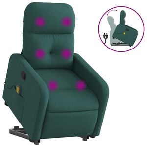 vidaXL Stand Up Massage Recliner Chair Dark Green