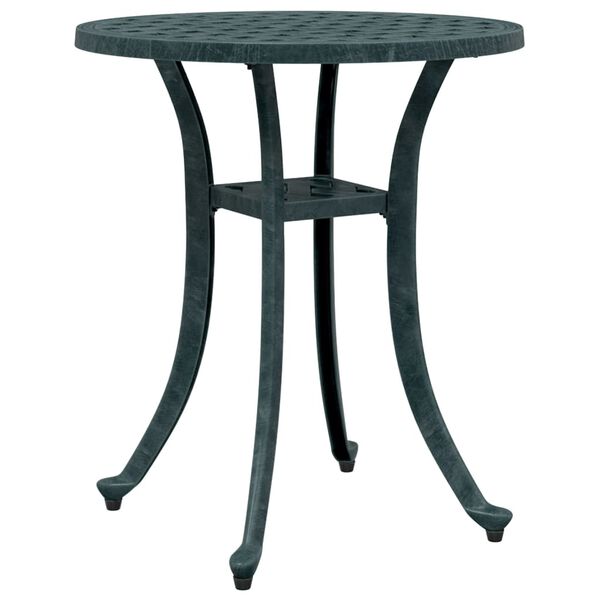 vidaXL Garden Table Green Cast Aluminum Small Decorative Inlays