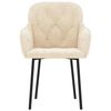 vidaXL Dining Chair Set of 2 Cream Velvet (100% polyester), metal, plywood