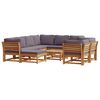 vidaXL Garden Lounge Set Natural Acacia Wood, Dark Gray Cushions