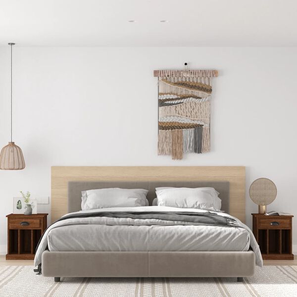 vidaXL Bedside Cabinet Set of 2 Brown Oak Engineered Wood