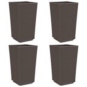 vidaXL Garden Planter Set of 4 Brown Polypropylene Medium