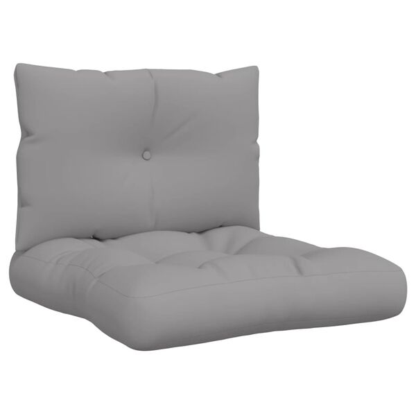 vidaXL Pallet Cushion Grey Polyester Standard Water-resistant