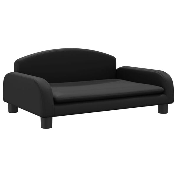 vidaXL Kids Sofa Black 27.6x17.7x11.8" Faux Leather