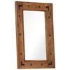 vidaXL Mirror Brown Solid Acacia wood Medium Decorative Inlays Mirror