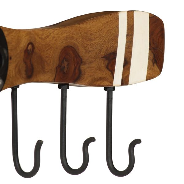 vidaXL Wall-Mounted Coat Rack 6 Hooks Solid Acacia Wood 42.5''x2.4"x7.5"