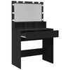 vidaXL Dressing Table Black Engineered wood, Glass Medium Dressing Table
