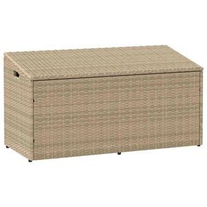 vidaXL Garden Storage Box Beige PE rattan, Powder-coated steel Medium