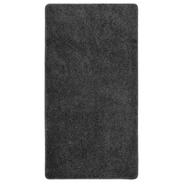 vidaXL Rug Dark grey 100% Polypropylene 31.5 x 59.1 in Rug Rectangular