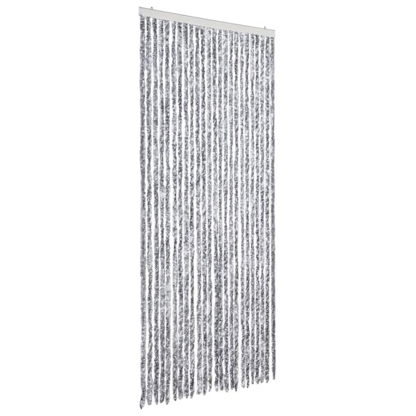 vidaXL Fly Curtain White and Grey 39.4x90.6" Chenille