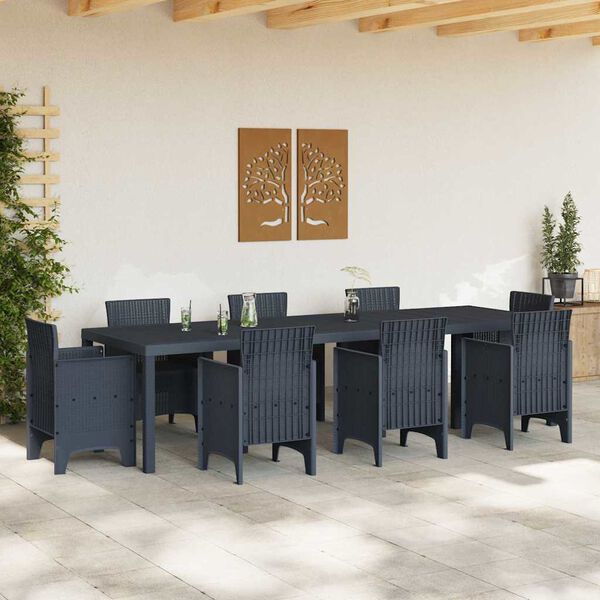 vidaXL Garden Dining Table Anthracite 118.11 x 39.37 x 28.74 in