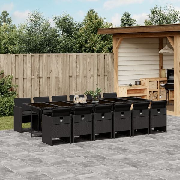 vidaXL Garden Dining Set Black