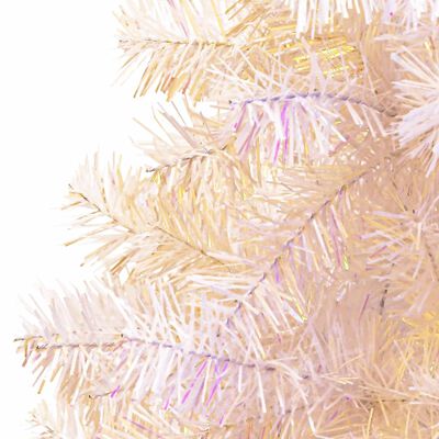 vidaXL Artificial Christmas Tree with Iridescent Tips White 5 ft PVC