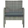 vidaXL Garden Chair Grey PE rattan, Powder-coated steel, Polyester