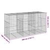 vidaXL Gabion Basket Silver Galvanized iron wire 118.1 x 39.4 x 59.1 in