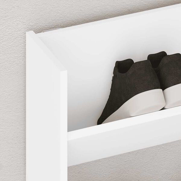vidaXL Wall Shoe Cabinet White 31.5"x7.1"x23.6" Engineered Wood
