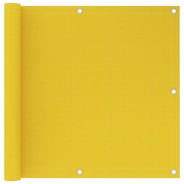 vidaXL Balcony Screen Yellow 35.4x236.2" HDPE