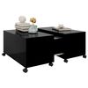 vidaXL Coffee Table Black Engineered wood Small Extendable