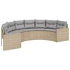 vidaXL Patio Sofa Set Beige for sofa and table, Light grey cushions
