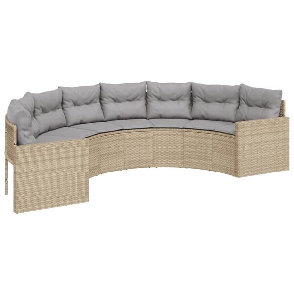 vidaXL Patio Sofa Set Beige for sofa and table, Light grey cushions