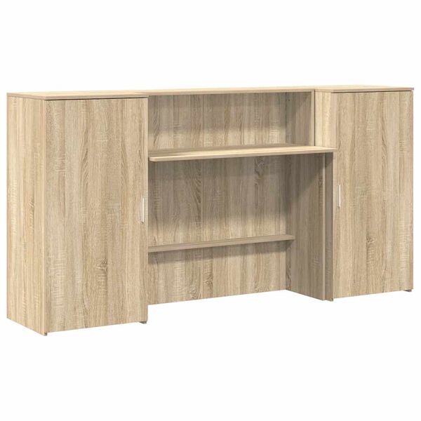 vidaXL Reception Desk Sonoma oak Engineered wood Large Reception Desk