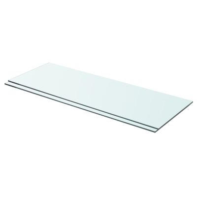 vidaXL Shelves 2 pcs Panel Glass Clear 27.6"x9.8"