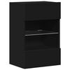vidaXL TV Wall Cabinet Set of 2 Black Engineered wood, Glass