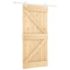 vidaXL Sliding Door with Hardware Set 39.4x82.7" Solid Wood Pine