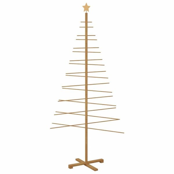 vidaXL Wooden Christmas Tree with Stand Brown 82.7" bamboo