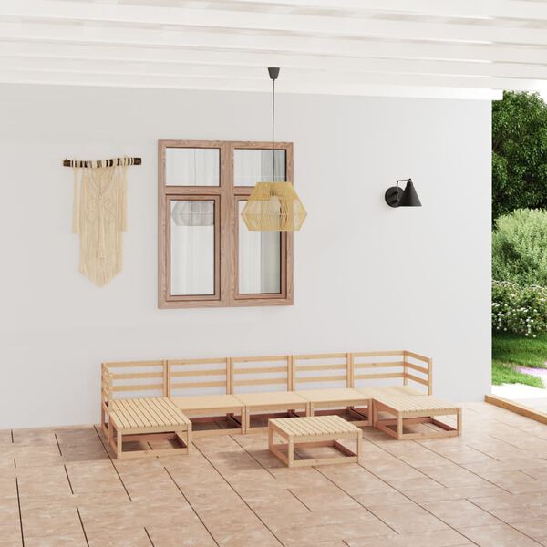 vidaXL Garden Lounge Set Natural wood Solid pine wood Modular