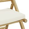 vidaXL Bistro Set Cream White Bamboo, Polyester, Foam, Cotton fiber Medium