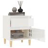 vidaXL Bedside Cabinet High gloss white Engineered wood