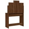 vidaXL Dressing Table Brown oak Engineered wood and glass Standard