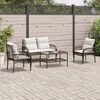 vidaXL Patio Sofa Set Brown, Cream White