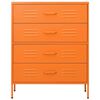 vidaXL Chest of Drawer Orange Steel Medium Chest of Drawers