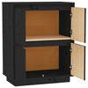 vidaXL Sideboard Black 23.6"x13.4"x29.5" Solid Wood Pine